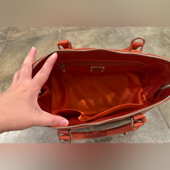 Pulicati Orange Brown Genuine Italian Leather Alma Bag Purse - Picture 6 of 6